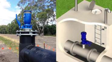 An air valve for water transfer pipelines. Left in real life, and right is a digital model