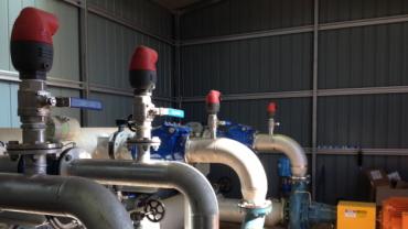 Four Bermad C10 air release valves in a shed