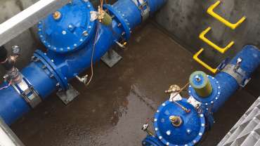 Two blue pressure valves